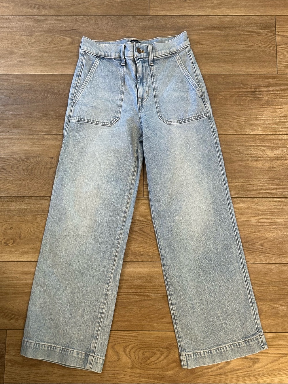 J.Crew Wide-Leg Crop Jeans Size 24 Light Wash Patch Pocket 2025